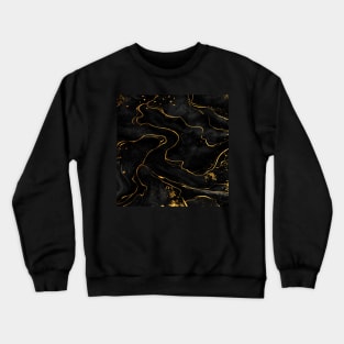Trendy Black and Gold marble watercolor modern art Blush Gold and Black abstract Crewneck Sweatshirt